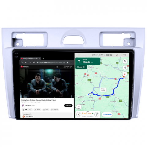 Navigatie dedicata Ford Fiesta MK5 2002-2008, Gri, 4GB RAM 64GB ROM, Quadcore, Android 14, Display QLED 1K 9", DSP, Carplay&Android Auto, Suport camere AHD [4]