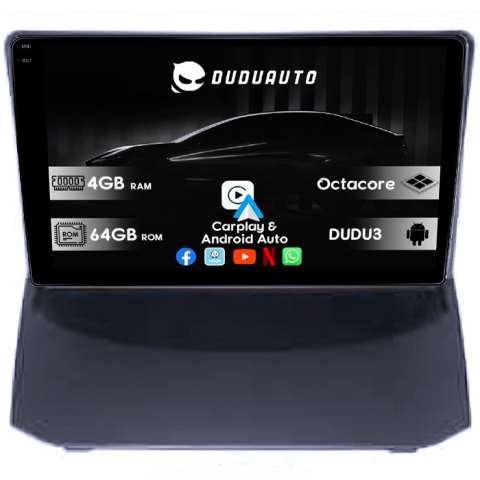 Navigatii Dedicate - Navigatie dedicata Ford Fiesta 2004-2014, DUDU3, 4GB RAM 64GB ROM, Octacore, Platforma 8581, Android, Display QLED 9", DSP, Carplay&AndroidAuto