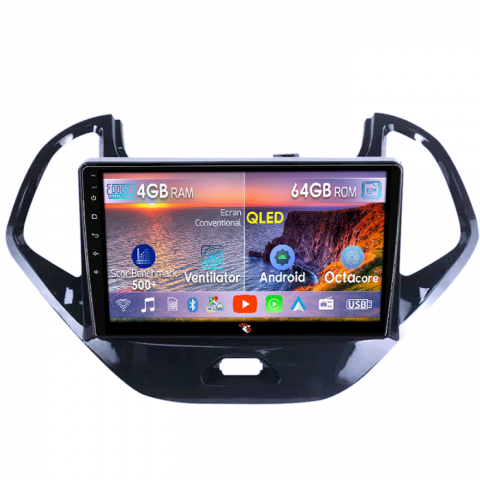 Figo 2015-2018 - Navigatie dedicata Ford Figo 2015-2018, 4GB RAM 64GB ROM, Octacore, Android 13, Display QLED 9", DSP, Carplay, Android Auto, Internet, Youtube, Waze, WIFI, Bluetooth