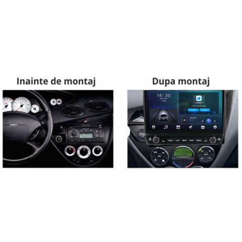 Navigatie dedicata Ford Focus 1999-2005 Tesla cu butoane rotative model 2024, 4GB RAM 64GB ROM, Procesor Quadcore, Android 14, Display QLED 10", DSP, Carplay&Android Auto [4]