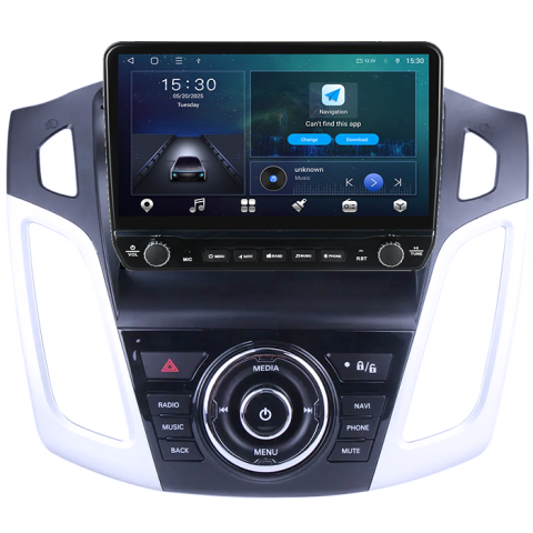 Navigatie dedicata Ford Focus 3 2011-2015 Tesla cu butoane rotative model 2024, 4GB RAM 64GB ROM, Procesor Quadcore, Android 14, Display QLED 10", DSP, Carplay&Android Auto [4]