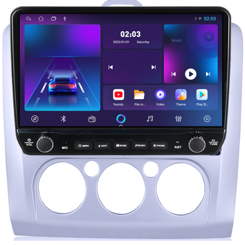 Navigatie dedicata Ford Focus 2004-2011 Tesla cu butoane rotative model 2024, 4GB RAM 64GB ROM, Procesor Quadcore, Android 14, Display QLED 10", DSP, Carplay&Android Auto [5]