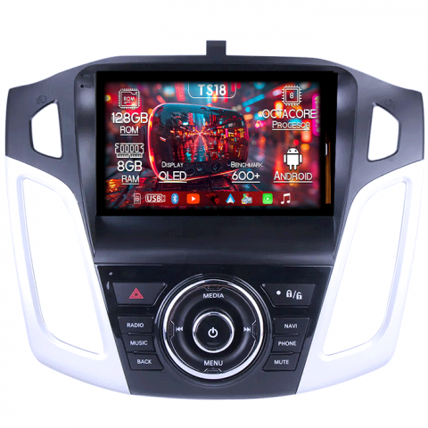 Focus 3 (2011-2018) - Navigatie dedicata Ford Focus 2011-2015, 8GB RAM 128GB ROM, Octacore, Platforma TS18, Android 13, Display QLED 9”, Suporta camera 360º, DSP, Carplay&Android Auto, SIM 4G, Ventilator Activ