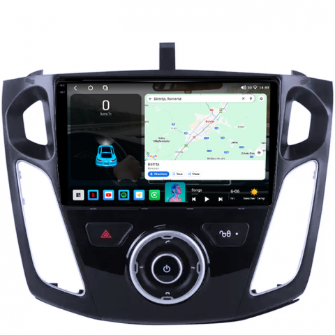 Navigatie dedicata Ford Focus 2012-2018, 4GB RAM 64GB ROM, Octacore, Android 14, Display QLED 1K 9", Carplay&Android Auto, SIM 4G, Ventilator Activ [1]