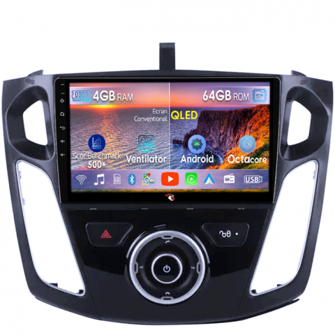 Focus 3 (2011-2018) - Navigatie dedicata Ford Focus 2012 – 2018, 4GB RAM 64GB ROM, Octacore, Android 13, Display QLED 9", DSP, Carplay, Android Auto, Internet, Youtube, Waze, WIFI, Bluetooth