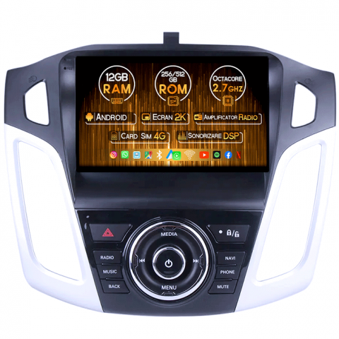Focus 3 (2011-2018) - Navigatie dedicata Ford Focus 3 2011-2015, 12GB RAM 256GB ROM, Android 13, Rezolutie 2K, Display QLED, 9", DSP, Carplay, Android Auto, Internet, Youtube, Waze, Wi Fi, USB