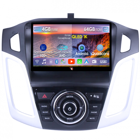 Focus 3 (2011-2018) - Navigatie dedicata Ford Focus 3 2011-2015, 4GB RAM 64GB ROM, Octacore, Android 14, Display QLED 1K 9", Carplay&Android Auto, SIM 4G, Ventilator Activ