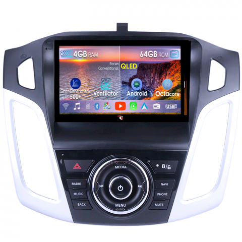 Focus 3 (2011-2018) - Navigatie dedicata Ford Focus 3 2011-2015, 4GB RAM 64GB ROM, Octacore, Android 13, Display QLED 9", DSP, Carplay, Android Auto, Internet, Youtube, Waze, WIFI, Bluetooth