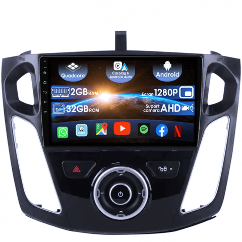 Focus 3 (2011-2018) - (Resigilata) Navigatie dedicata Ford Focus 3 2012-2018, 2GB RAM 32GB ROM, Quad Core, Display 9" IPS Full HD, Carplay, Android 13, Bluetooth, Magazin Play, Suport camere AHD