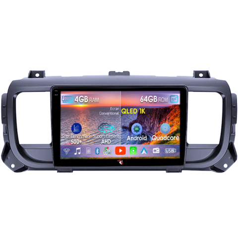 Citroen - Navigatie dedicata Ford Focus 3, Citroen Jumpy 2016, 4GB RAM 64GB ROM, Octacore, Android 14, Display QLED 1K 9", Carplay&Android Auto, SIM 4G, Ventilator Activ