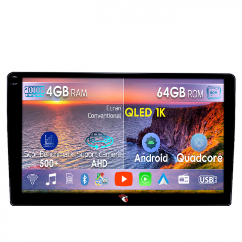 Focus - Navigatie dedicata Ford Focus 2004-2011, 4GB RAM 64GB ROM, Octacore, Android 14, Display QLED 1K 9", Carplay&Android Auto, SIM 4G, Ventilator Activ