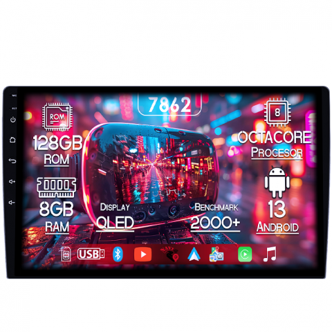 Ford - Navigatie dedicata Ford Focus, 8GB RAM 128GB ROM, Octacore, Platforma 7862,Android 13, Display QLED 9”, Suporta camera 360º, DSP, Carplay&Android Auto, SIM 4G, Ventilator Activ