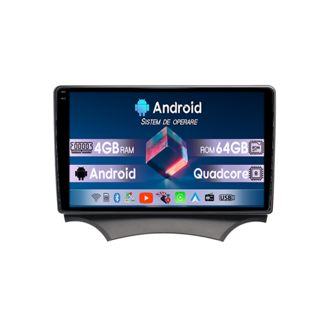 Ford KA - Navigatie dedicata Ford KA, 4GB RAM 64GB ROM, Quad Core, Display 9" QLED  Carplay, Android 14, Bluetooth, Magazin Play, Suport Camere AHD