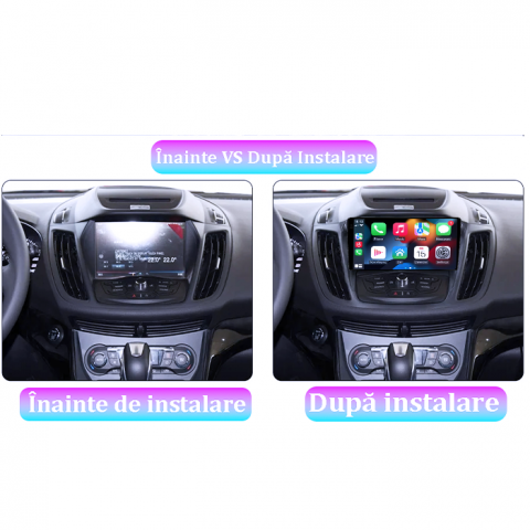 Navigatie dedicata Ford Kuga 2 Escape 3 2012-2019, 12GB RAM 256GB ROM, Android 13, Rezolutie 2K, Display QLED, 9", DSP, Carplay, Android Auto, Internet, Youtube, Waze, Wi Fi, USB [4]
