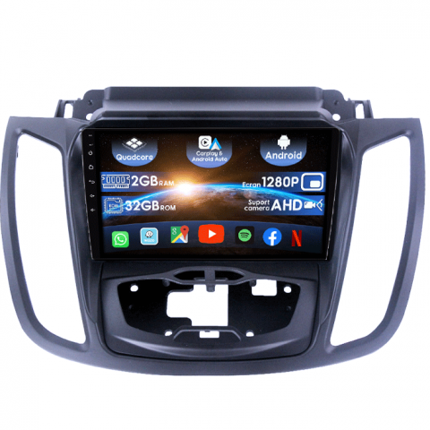 Kuga 2 Escape 3 2012-2019 - (Resigilata) Navigatie dedicata Ford Kuga 2 Escape 3 2012-2019, 2GB RAM 32GB ROM, Quad Core, Display 9" IPS Full HD, Carplay, Android 13, Bluetooth, Magazin Play, Suport camere AHD