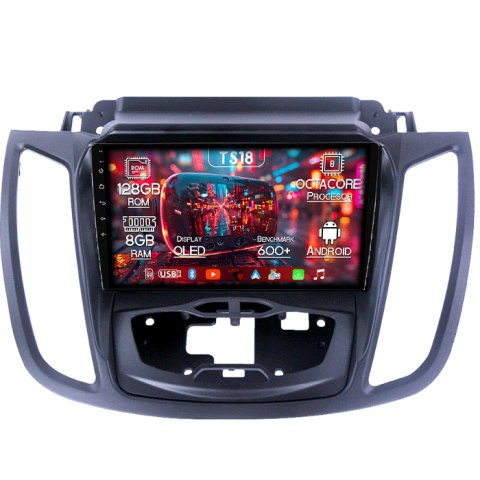 Kuga 2 Escape 3 2012-2019 - Navigatie dedicata Ford Kuga 2 Escape 3 2012-2019, 8GB RAM 128GB ROM, Octacore, Platforma TS18, Android 13, Display QLED 9”, Suporta camera 360º, DSP, Carplay&Android Auto, SIM 4G, Ventilator Activ