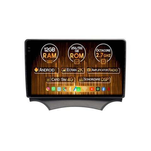 Navigatii Dedicate - Navigatie dedicata Ford KA, 12GB RAM 256GB ROM, Android 13, Rezolutie 2K, Display QLED, 9", DSP, Carplay, Android Auto, Internet, Youtube, Waze, Wi Fi, USB