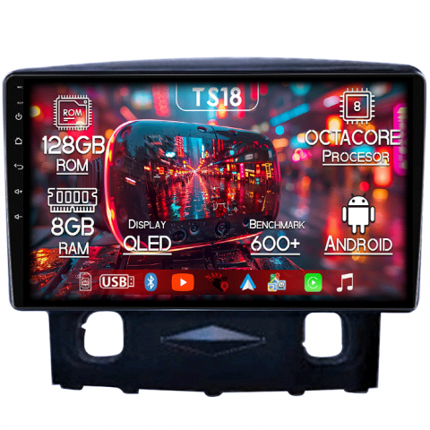 Kuga 2008-2010 - Navigatie dedicata Ford Kuga 2008-2010, 8GB RAM 128GB ROM, Octacore, Platforma TS18, Android 13, Display QLED 9”, Suporta camera 360º, DSP, Carplay&Android Auto, SIM 4G, Ventilator Activ