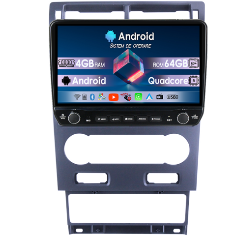Mondeo 2000-2007 - Navigatie dedicata Ford Mondeo 2000-2007 Tesla cu butoane rotative model 2024, 4GB RAM 64GB ROM, Procesor Quadcore, Android 14, Display QLED 10", DSP, Carplay&Android Auto