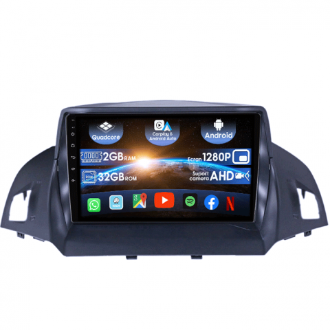 Kuga 2 Escape 3 2012-2019 - (Resigilata) Navigatie dedicata Ford Kuga 2012-2019, 2GB RAM 32GB ROM, Quad Core, Display 9" IPS Full HD, Carplay, Android 13, Bluetooth, Magazin Play, Suport camere AHD