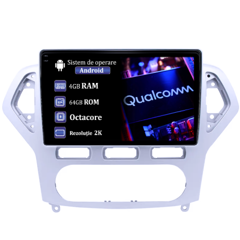 Ford - Navigatie dedicata Ford Mondeo 2006-2010, 4GB RAM 64GB ROM, Procesor Qualcomm Octacore, Android 14, Rezolutie 2K, Display QLED 10", DSP, Carplay&Android Auto, SIM 4G