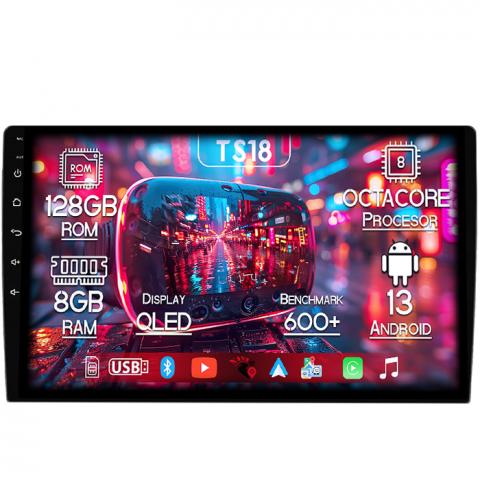 Ford Mondeo 2006-2010 - Navigatie dedicata Ford Mondeo 2006-2010, 8GB RAM 128GB ROM, Octacore, Platforma TS18, Android 13, Display QLED 10”, Suporta camera 360º, DSP, Carplay&Android Auto, SIM 4G, Ventilator Activ