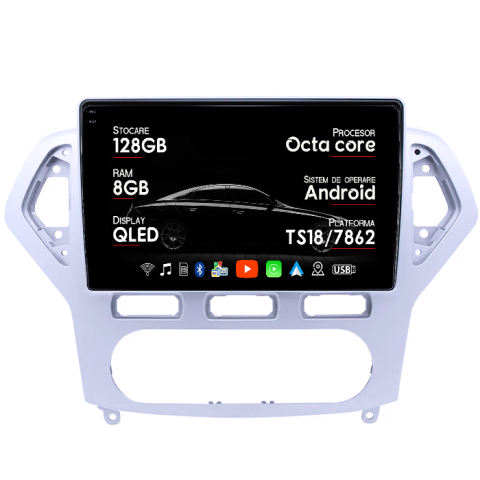 Navigatie dedicata Ford Mondeo 2006-2010, 8GB RAM 128GB ROM, Octacore, Platforma 7862,Android 13, Display QLED 10”, Suporta camera 360º, DSP, Carplay&Android Auto, SIM 4G, Ventilator Activ [5]