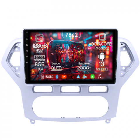 Mondeo 2010-2014 - Navigatie dedicata Ford Mondeo 2006-2010, 8GB RAM 128GB ROM, Octacore, Platforma 7862,Android 13, Display QLED 10”, Suporta camera 360º, DSP, Carplay&Android Auto, SIM 4G, Ventilator Activ