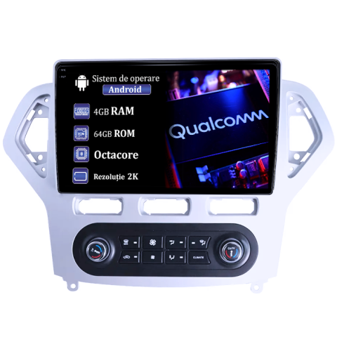 Mondeo (2007-2010) - Navigatie dedicata Ford Mondeo 2007-2010, 4GB RAM 64GB ROM, Procesor Qualcomm Octacore, Android 14, Rezolutie 2K, Display QLED 10", DSP, Carplay&Android Auto, SIM 4G