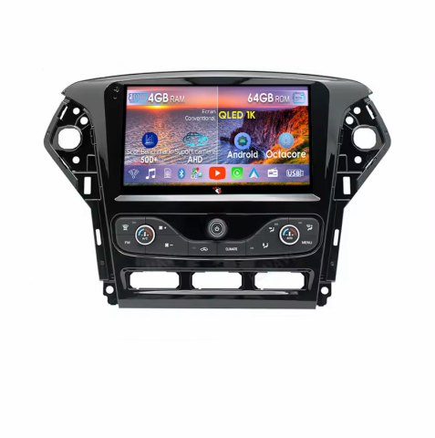 Mondeo 2011-2014 - Navigatie dedicata Ford Mondeo 2011-2014 Butoane Jos, 4GB RAM 64GB ROM, Octacore, Android, Display QLED 9", DSP, Carplay&Android Auto, SIM 4G, Ventilator Activ