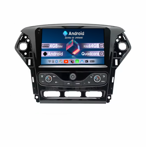 Mondeo 2011-2014 - Navigatie dedicata Ford Mondeo 2011-2014 Butoane Jos, 4GB RAM 64GB ROM, Quadcore, Android, Display QLED  9", DSP, Carplay&Android Auto, Suport camere AHD