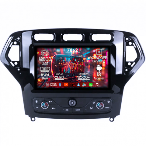 Ford - Navigatie dedicata Ford Mondeo 2007-2011, 8GB RAM 128GB ROM, Octacore, Platforma 7862,Android 13, Display QLED 9”, Suporta camera 360º, DSP, Carplay&Android Auto, SIM 4G, Ventilator Activ