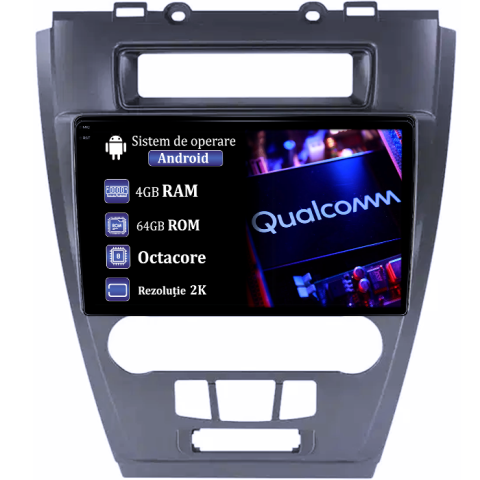 Fusion (2004-2011) - Navigatie dedicata Ford Mondeo 2009-2012, 4GB RAM 64GB ROM, Procesor Qualcomm Octacore, Android 14, Rezolutie 2K, Display QLED 10", DSP, Carplay&Android Auto, SIM 4G
