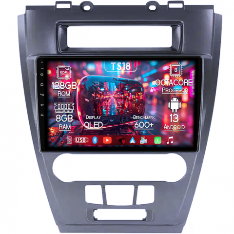 Fusion (2004-2011) - Navigatie dedicata Ford Mondeo 2009-2012, 8GB RAM 128GB ROM, Octacore, Platforma TS18, Android 13, Display QLED 10”, Suporta camera 360º, DSP, Carplay&Android Auto, SIM 4G, Ventilator Activ