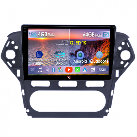 Mondeo 2010-2014 - Navigatie dedicata Ford Mondeo 2010-2014, 4GB RAM 64GB ROM, Octacore, Android 14, Display QLED 1K 10", Carplay&Android Auto, SIM 4G, Ventilator Activ