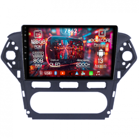 Mondeo 2010-2014 - Navigatie dedicata Ford Mondeo 2010-2014, 8GB RAM 128GB ROM, Octacore, Platforma 7862,Android 13, Display QLED 10”, Suporta camera 360º, DSP, Carplay&Android Auto, SIM 4G, Ventilator Activ