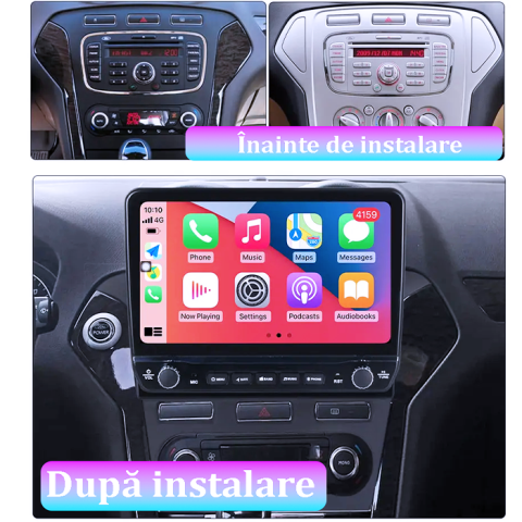 Navigatie dedicata Ford Mondeo 2010-2014 Tesla cu butoane rotative model 2024, 4GB RAM 64GB ROM, Procesor Quadcore, Android 14, Display QLED 10", DSP, Carplay&Android Auto [4]