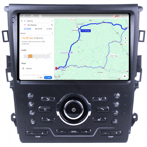 Navigatie dedicata Ford Mondeo 2014-2019, 4GB RAM 64GB ROM, Octacore, Android 14, Display QLED 1K 9", Carplay&Android Auto, SIM 4G, Ventilator Activ [4]