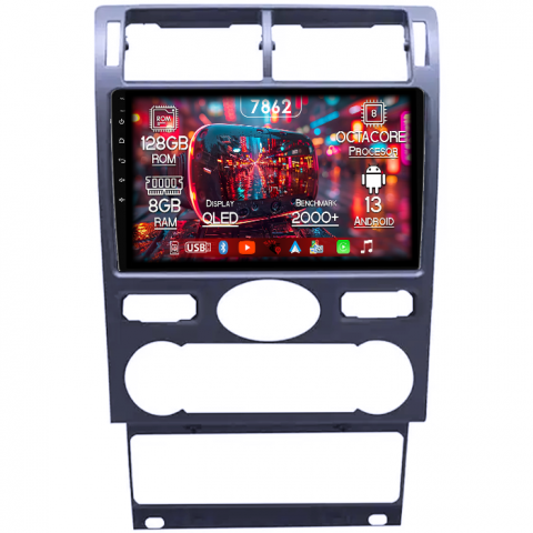 Ford - Navigatie dedicata Ford Mondeo 3 2000-2007, 8GB RAM 128GB ROM, Octacore, Platforma 7862,Android 13, Display QLED 9”, Suporta camera 360º, DSP, Carplay&Android Auto, SIM 4G, Ventilator Activ