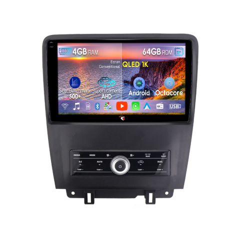 Ford Mustang 2009-2014 - Navigatie dedicata Ford Mustang 2009-2014, 4GB RAM 64GB ROM, Octacore, Android 14, Display QLED  10", Carplay&Android Auto, SIM 4G, Ventilator Activ