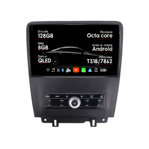 Navigatii Dedicate - Navigatie dedicata Ford Mustang 2009-2014, 8GB RAM 128GB ROM, Octacore, Platforma TS18, Android 13, Display QLED 7”, Suporta camera 360º, DSP, Carplay&Android Au