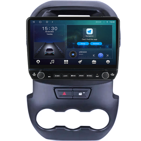 Navigatie dedicata Ford Ranger 2011-2016 Tesla cu butoane rotative model 2024, 4GB RAM 64GB ROM, Procesor Quadcore, Android 14, Display QLED 10", DSP, Carplay&Android Auto [6]