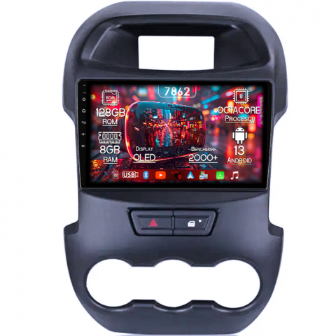 Ford - Navigatie dedicata Ford Ranger 2011-2016, 8GB RAM 128GB ROM, Octacore, Platforma 7862,Android 13, Display QLED 9”, Suporta camera 360º, DSP, Carplay&Android Auto, SIM 4G, Ventilator Activ