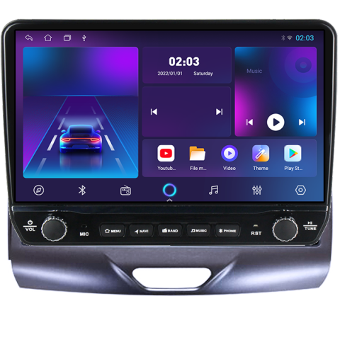 Navigatie dedicata Ford Ranger 2015-2020 Tesla cu butoane rotative model 2024, 4GB RAM 64GB ROM, Procesor Quadcore, Android 14, Display QLED 10", DSP, Carplay&Android Auto [5]