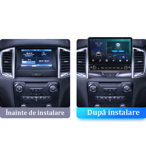 Navigatie dedicata Ford Ranger 2015-2020 Tesla cu butoane rotative model 2024, 4GB RAM 64GB ROM, Procesor Quadcore, Android 14, Display QLED 10", DSP, Carplay&Android Auto [2]
