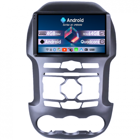 Ranger 2012-2014 - Navigatie dedicata Ford Ranger 2012-2014, 4GB RAM 64GB ROM, Quadcore, Android 14, Display QLED 1K 9", DSP, Carplay&Android Auto, Suport camere AHD