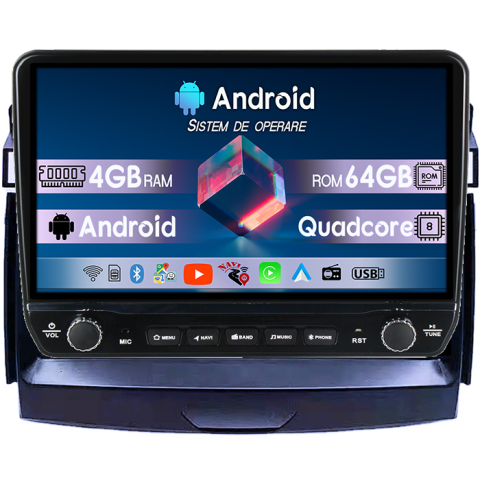 Ford - Navigatie dedicata Ford Ranger 2015-2020 Tesla cu butoane rotative model 2024, 4GB RAM 64GB ROM, Procesor Quadcore, Android 14, Display QLED 10", DSP, Carplay&Android Auto