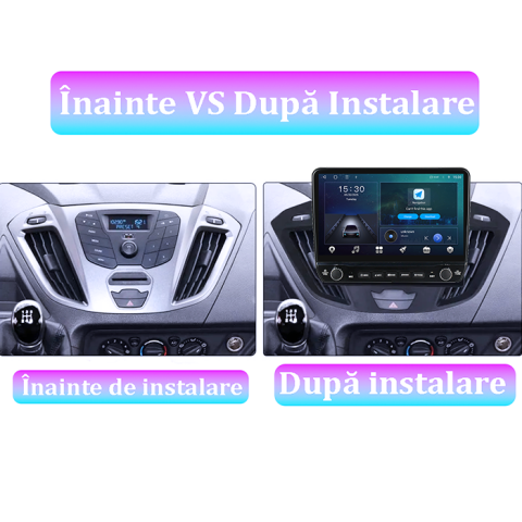 Navigatie dedicata Ford Transit 2013-2018Tesla cu butoane rotative model 2024, 4GB RAM 64GB ROM, Procesor Quadcore, Android 14, Display QLED 10", DSP, Carplay&Android Auto [4]
