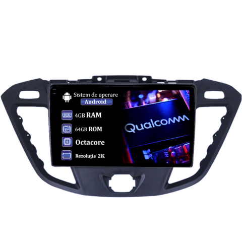 Transit (2012-2019) - Navigatie dedicata Ford Transit 2012-2019, 4GB RAM 64GB ROM, Procesor Qualcomm Octacore, Android 14, Rezolutie 2K, Display QLED 9", DSP, Carplay&Android Auto, SIM 4G