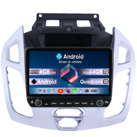 Transit Connect 2015 - Navigatie dedicata Ford Transit Connect 2015 Tesla cu butoane rotative model 2024, 4GB RAM 64GB ROM, Procesor Quadcore, Android 14, Display QLED 10", DSP, Carplay&Android Auto